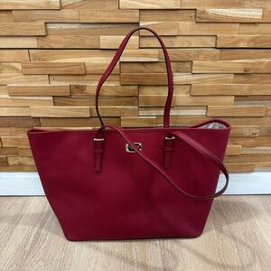 Michael Kors Elegant Red Berry Tote Bag